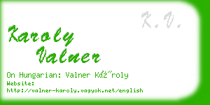 karoly valner business card